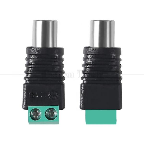 RCA Female Male to Screw Terminal AV Phono Solderless Plug Wire Connector Converter Audio Adapter