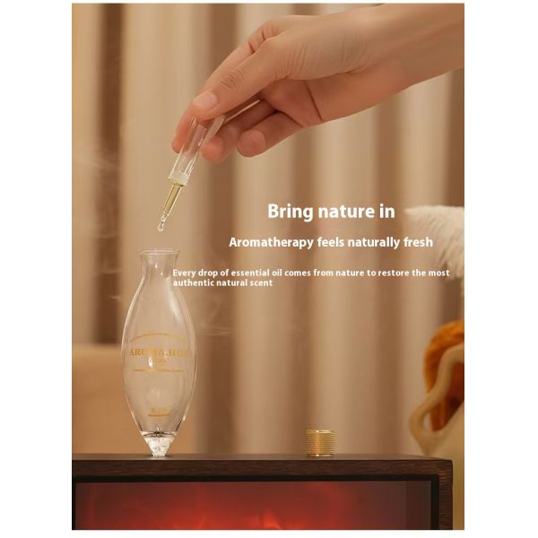 Christmas Wood Flame Aroma Diffuser with 0.5L Capacity USB Powered