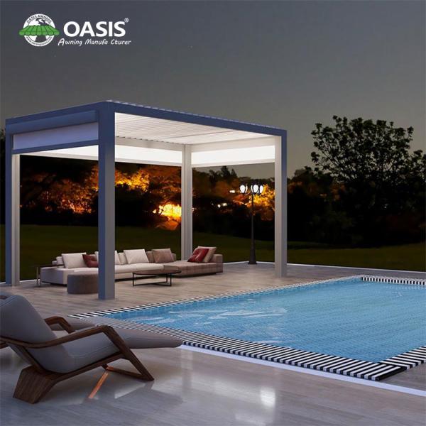 6x3x2.8m Outdoor Aluminium Louvered Pergola For Mansions Buildings Courtyard