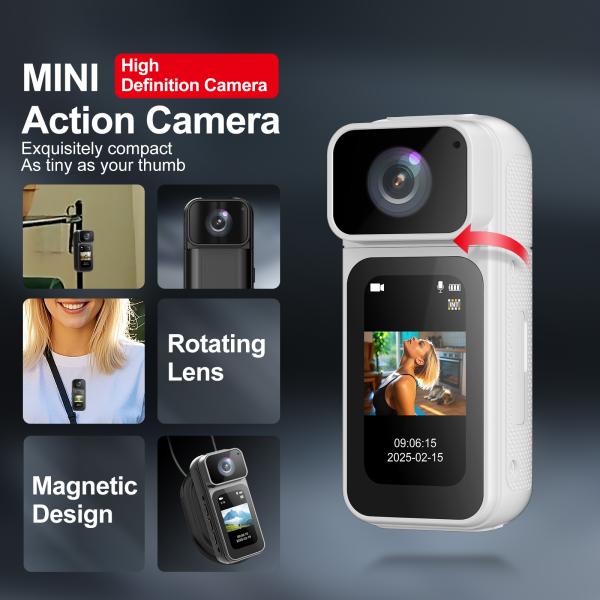 2.7K 1080P HD Mini Camera WiFi Magnetic Video Recorder Type-C Rechargeable Thumb Action Camera