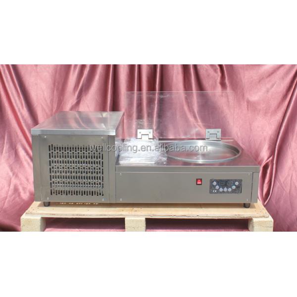 High Production Countertop Single Pan Fried Ice Cream Roll Machine With 4 Pcs Stainless Steel 304 Toppings