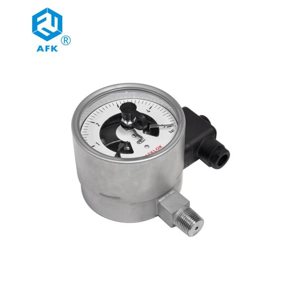 Conexão 304 100mm masculina de aço inoxidável elétrica do calibre de pressão do contato de AFK 5bar