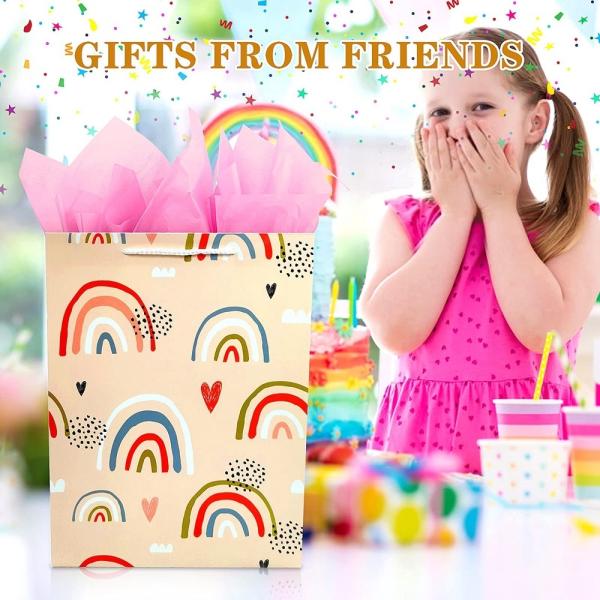 Cartoon portátil Cute Kids Party Gift Tote Paper Bag com impressão offset CMYK 4 cores
