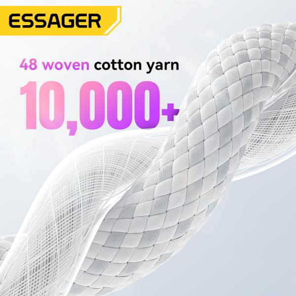 ESSAGER ES-X52 Series PD3.0 USB C To C Cable 60W 3A With TPE Jacket