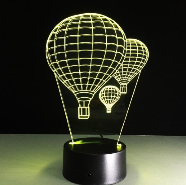 Hot Air Balloon 7 Colors Change 3D LED Night Light with Remote Control Ideal For Birthday Gifts And Party Decoration