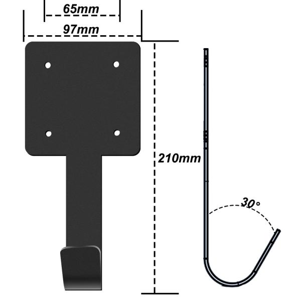 IEC62196 Type 2 EV Plug Holder Black Steel With Cable Management