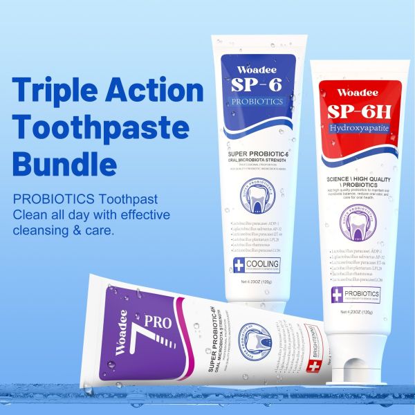 SP-6H Formula Whitening Toothpaste Set Hydroxyapatite Toothpaste, Red + Purple