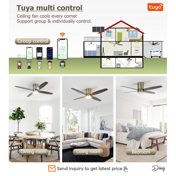 1stshine Antique Brass Color LED Ceiling Fan com estilo vintage remoto e vento natural