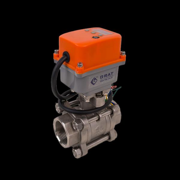 Miniature Electric 304/316 Stainless Steel Threaded Ball Valve for Automated On/Off and Flow Regulation in Chemical Fluids