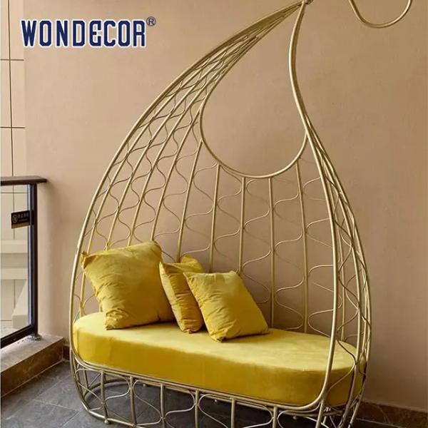 WONDERS Leaf Shaped Sofa And Lounge Chair Set 185cm Stainless Steel