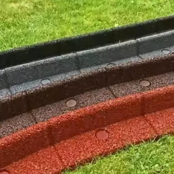 Recycled Rubber Landscape Edging 1200x100mm Black Border Fence