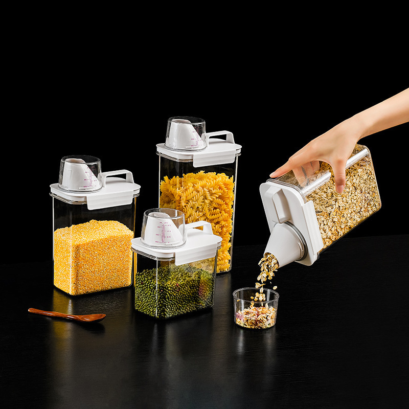 Factory OEM Transparent Airtight Large Capacity Plastic Food Storage Container Set Kitchen Storage Bins with Lid