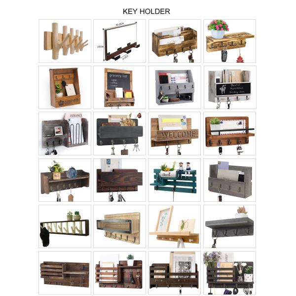 Customized Logo Wooden Key Holder Entryway Organizer for Personalized Home Storage