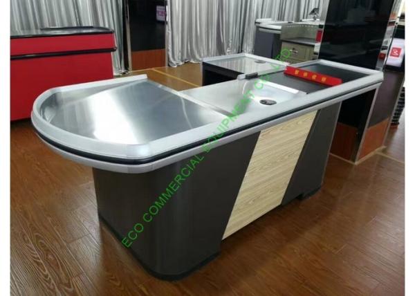 Unique Design Cash Register Checkout Counter With Motor Belt For Supermarket