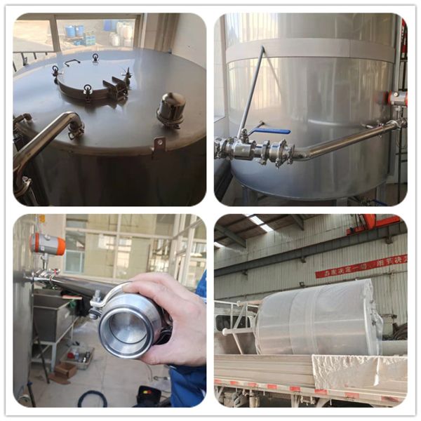 Stainless steel liquid storage tanks1000-liter containers Chemical reaction vessels Elevated buffer tanks Dairy and beer processing line material storage tanks Industrial-grade material storage equip