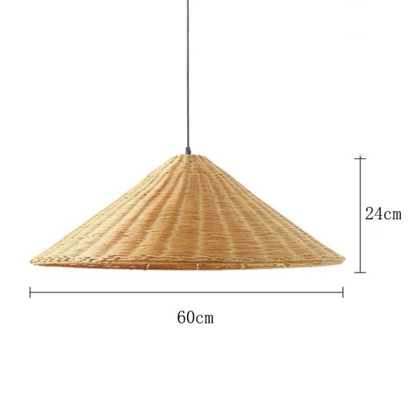 farmhouse light bar dining lights Minimalist Brown Beige Retro wicker pendant light(WH-WP-96)