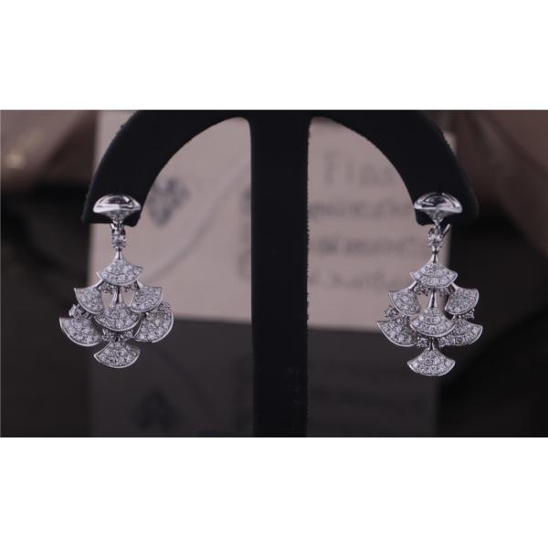 ДИВ ювелирных изделий Roma серьги МЕЧТЫ высоких в наборе белого золота 18K с 7 главными диамантами и полными диамантами pavé