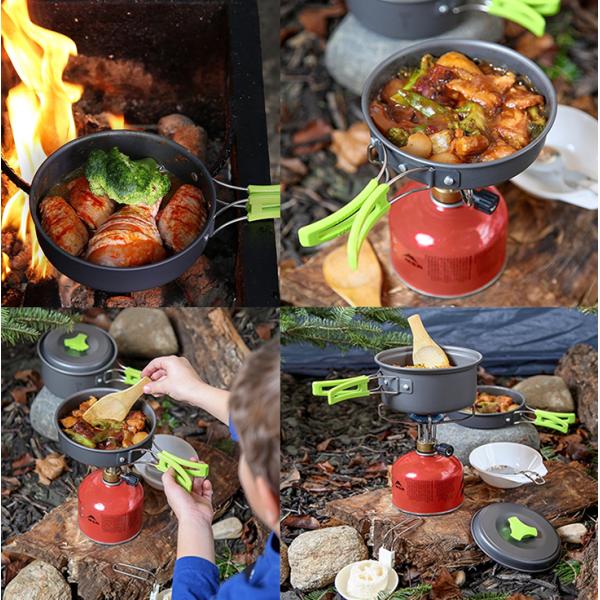 Набор Cookware 2-3 людей на открытом воздухе, портативный на открытом воздухе варя набор бака