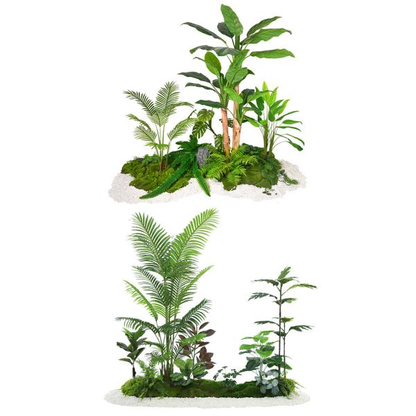 24 Plastic  Decoration Plant Artificial Landscape Foliage Non Toxic
