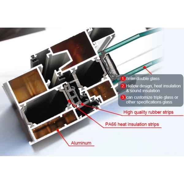 House Anti Theft 1.6mm Aluminum Horizontal Sliding Windows