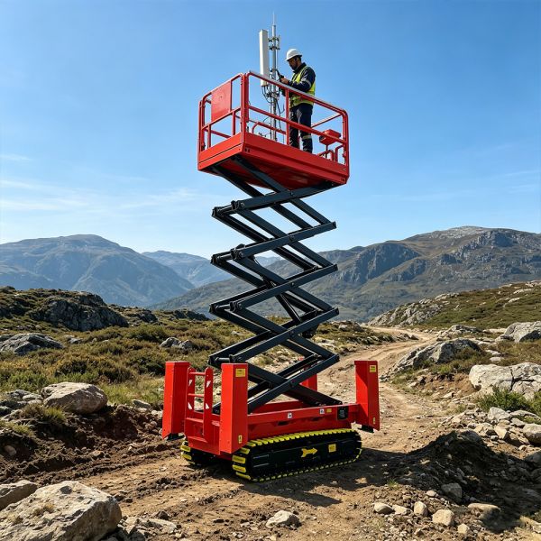 CE Certified Hydraulic Scissors Lift Platform 50 Ft Auto Leveling 320Kg
