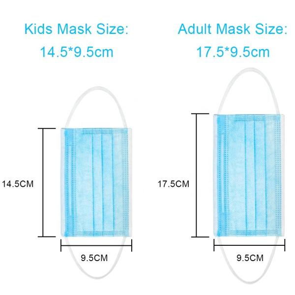 Outdoor 3 Ply 9 x 3.7 Disposable Medical Face Mask