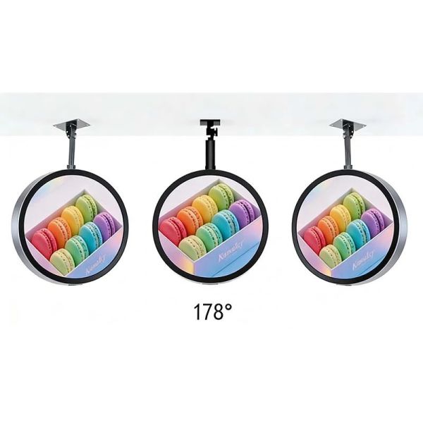 Round Digital Signage Screen with Touch Option and CMS System for Interactive Retail Advertising