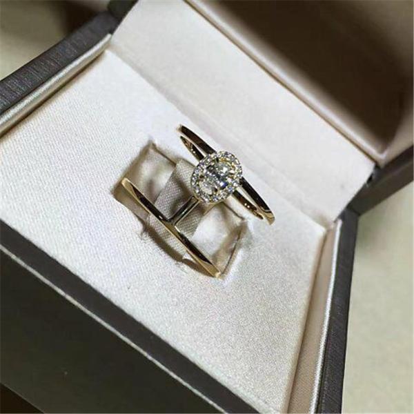Luxury jewelry Mk diamond  ring 18k white gold yellow gold rose gold diamond ring Real low price and high quality jewels