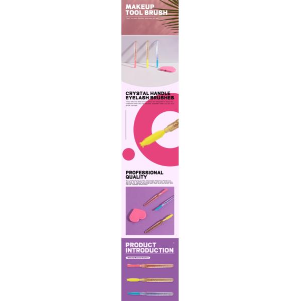 Varas disponibles Crystal Handle Silicone Eyelash Brush del rimel del silicón del OEM