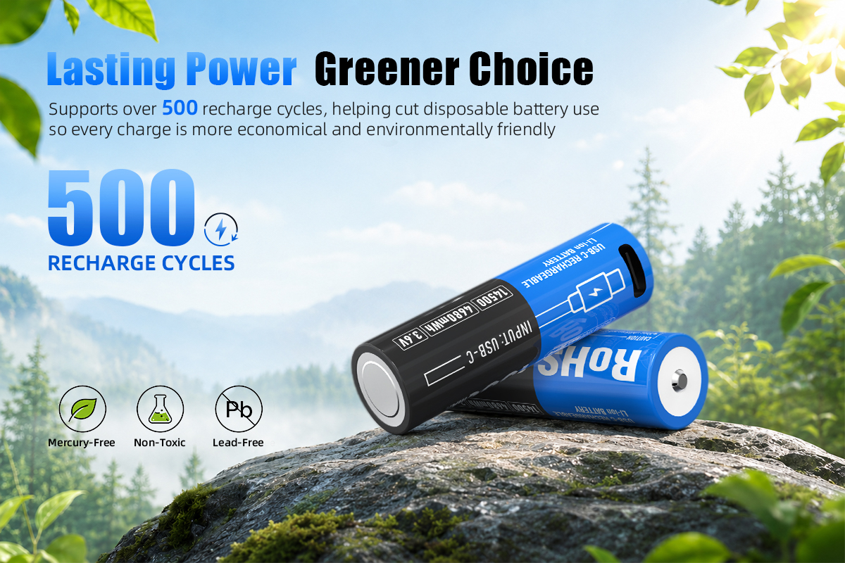 1300mAh USB C Battery with USB-C Direct Charging and 500+ Recharge Cycles for Reliable Power Solutions