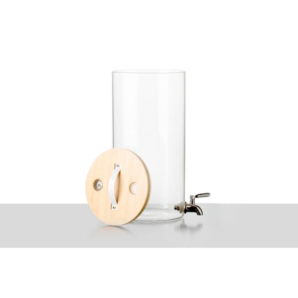 Large 2.5 Gallon Clear Glass Beverage Dispenser With Metal Spigot