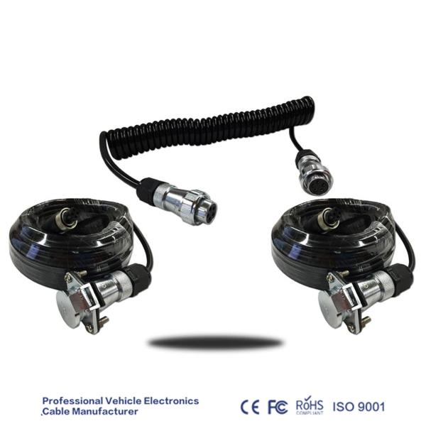 10M Din Male To Male Car Reversing Camera Cable With 7 Pin Plastic Core