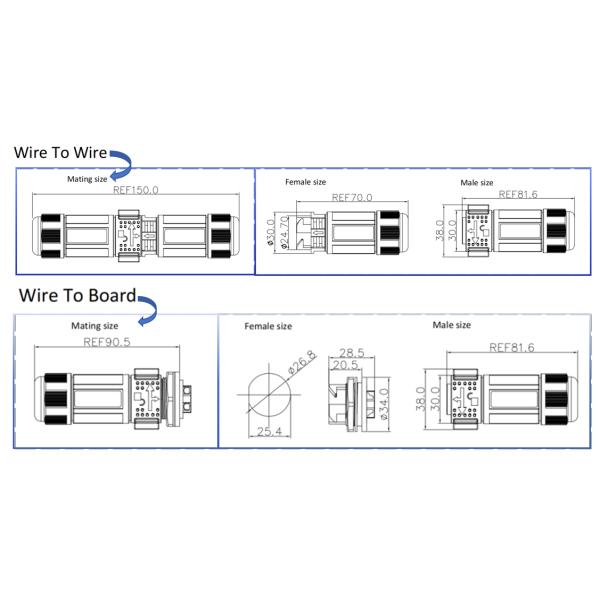 Высокий ток номиналом 30A 16 штифтов мужской женский разъем Multi Pin IP67 водонепроницаемый