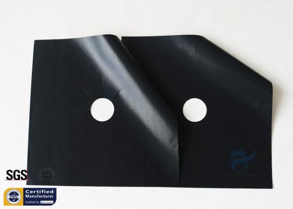 Preto PTFE 260℃ 27X27CM do protetor do queimador de Stovetop da tela da fibra de vidro