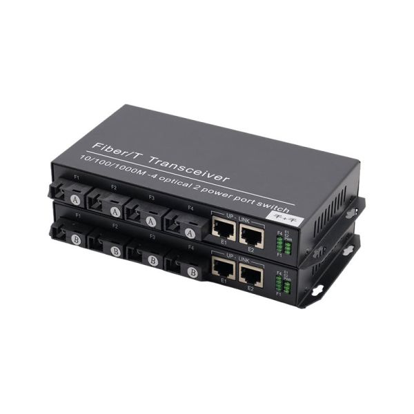 4 Port SC Fiber 2 Port RJ45 Gigabit Ethernet Switch Unmanaged Fiber Network Switch