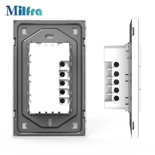 TB21 No Netural Wire Single Live Wire Smart Light Switch 1 2 3 Gang White and Gold