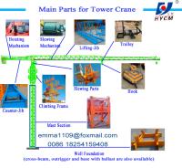 Offer QTZ125 P6016 Flattop Tower Crane Without Head 10T 50m Heightt