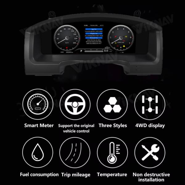 VIKNAV LCD Digital Instrument Cluster Panel Dashboard For Toyota Land Cruiser 2008-2019
