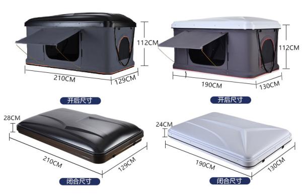 6EXP.TENT.RF.FX.19 Hard Shell Roof Tent Fits All Cars Perfect for Camping Travelling