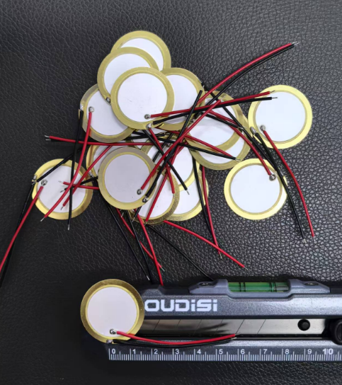 Piezo elemento 30 mm Piezo Cerámica de latón Buzzer Sheet Ultra gruesa hoja de cobre 0,66 mm con cable