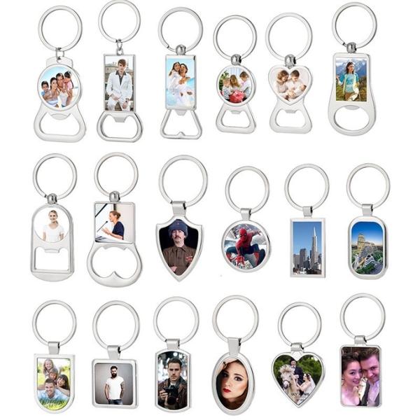 Blank Metal Sublimation Bottle Opener Keychain Diy Key Chains Key Ring Holder