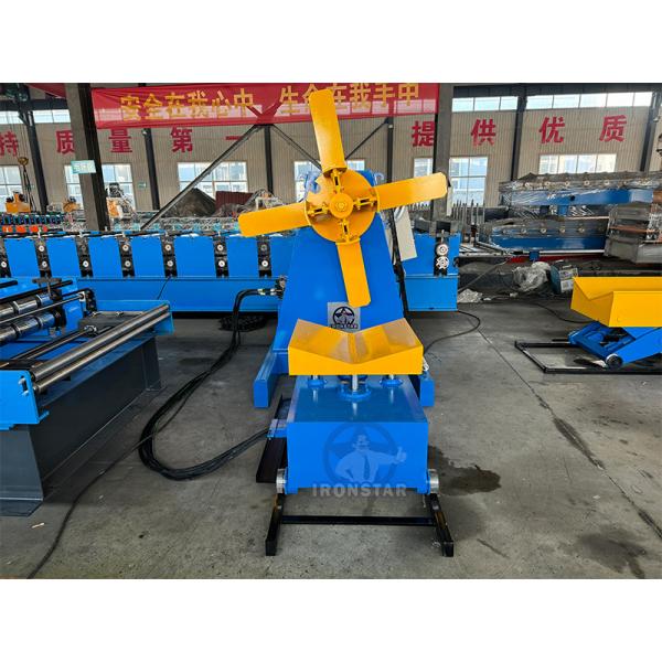 “5 Ton 500mm Width Hydraulic Decoiler With Car Automatic Hydraulic Uncoiler Machine For Metal Sheet Roll Forming Line”