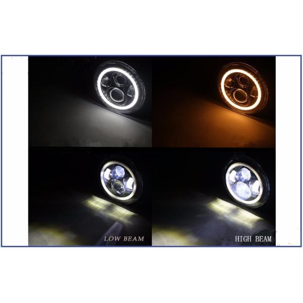 70W Led Jeep Wrangler Headlights , High Low Beam Halo Angel Eyes Headlights