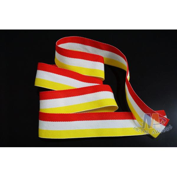 Fashional Design Custom Award Ribbons , Medal Neck Red/White/Yellow Ribbons