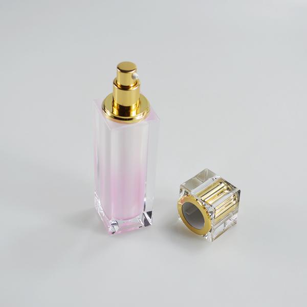 50ml Capacity Square Lotion Bottle Luxury Cosmetic Container with Acrylic Collar