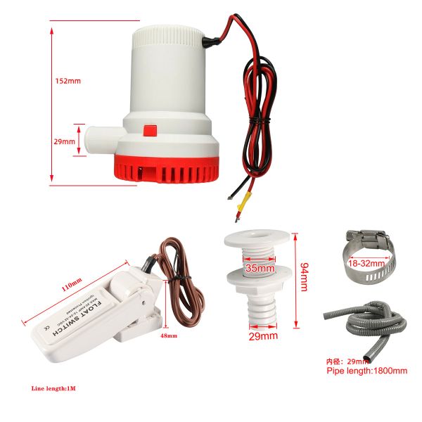 CY-808 Bilge Water Pump 12V 24V 1500GPH 2000GPH  Yacht Pump for Rv Marine