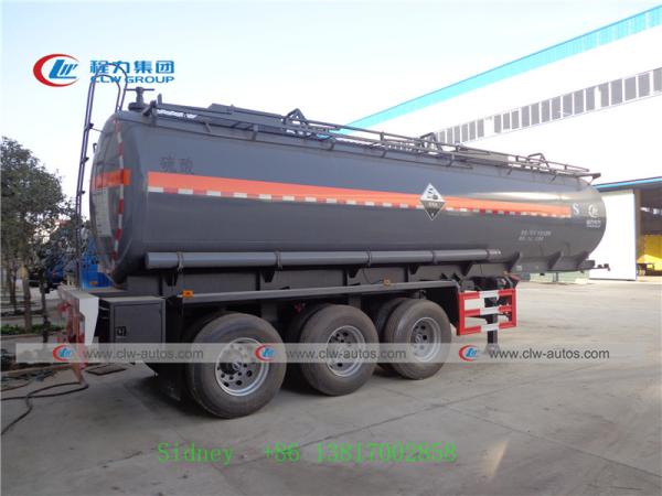 reboque líquido do tanque de 24000L 3 Axle Hydrochloric Acid Sulfuric Acid