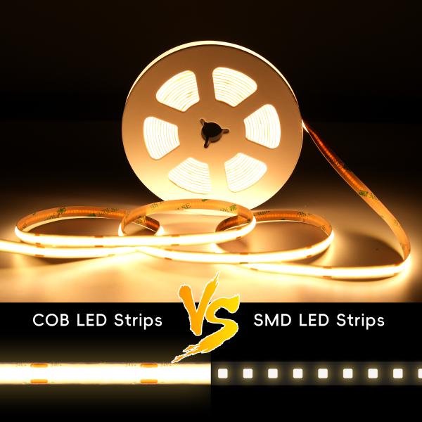 LETARON COB LED Strip Light 24V LED Tape Light,480 pcs/M LEDs,Super Bright High Lumen 3000K  Warm White 5m,Dimmable with 5M Tape,60W UL Power Supply,PIR SWITH for Bedroom,Home,Kitchen DIY