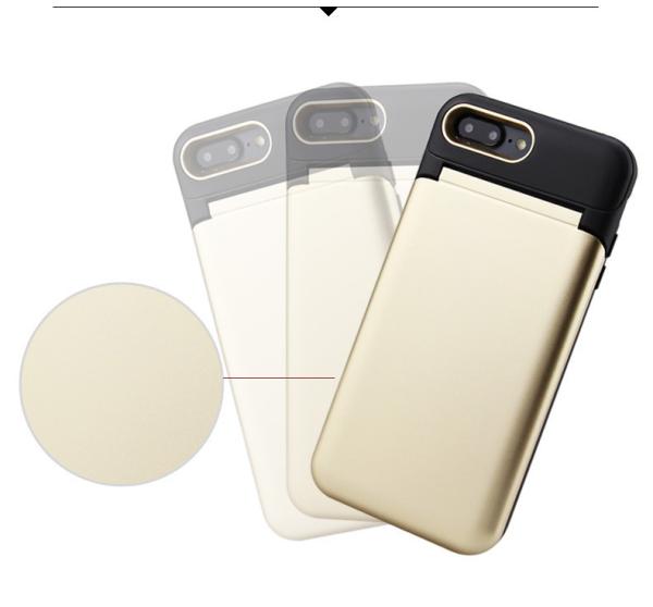 TPU PC 2 in 1 pink card slot phone case with a mirror for iphone X 6splus 7plus