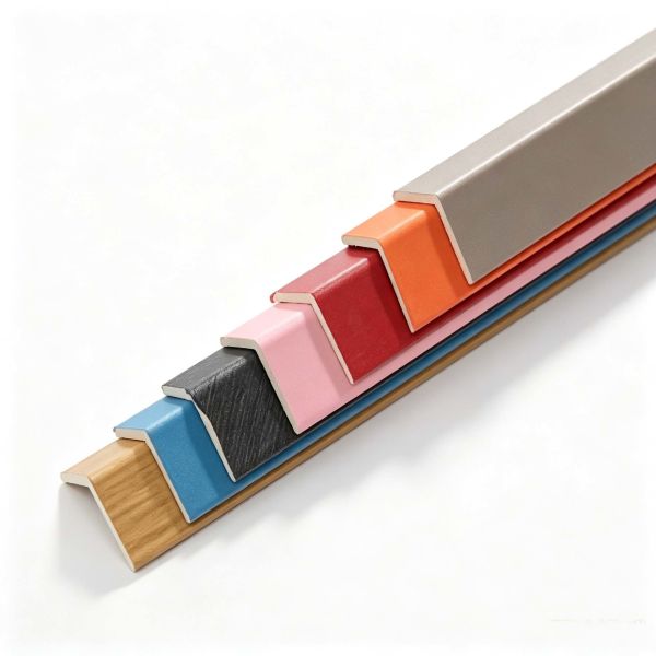 25x25mm Decorative PVC Fluted Corner Trim Panels Bamboo Wood Fiber Eco Friendly Wall Protection for Interior Corners